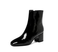 Allbestop Chaussures Femme Confort Chic, Chelsea Bottines Botte Securite Chantier Boots Cowboy Femme Basse Bottes Neige Chaussures Mode Et Sport pour Femmes(Noir laqué,35)