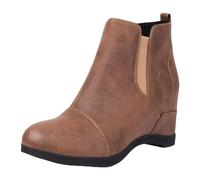 Allbestop Chaussures Femme Confort Chic, Chelsea Bottines Bottes Hiver Femme Women Boots Bottes Neige Chaussure Remonte(Marron,42)