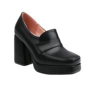 Allbestop Chaussures Femme Élégantes Chaussures Mary Jane rétro à Bout carré et Petit Talon épais, à Enfiler, pour Un Confort Optimal au Quotidien et pour Les Occasions spéciales (Noir,37)