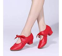 Allbestop Chaussures Femme Femmes Dames Danse Valse Prom Ballroom Latin Ballet Dance Chaussures(Rouge,34)