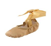 Allbestop Chaussures Fille Chaussures de Danse et d'Entraînement Polyvalentes pour Fille Confort Souple pour Ballet Yoga Gym Intérieur(Kaki,29.5)