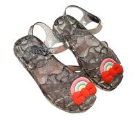 Allbestop Chaussures Fille Sandales de Gelée Confortables pour Fille Chaussures d'Été Princesse avec Bout Fermé Escarpins Plats pour Plage et Piscine(Noir,29.5)