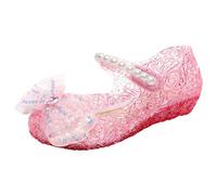 Allbestop Chaussures Fille Sandales Filles Modèle Récent Ornées d'un Nœud Charmant Semelle Souple Confortable avec Boucle Chaussures Princesse Légères Élégantes(Rouge,26)