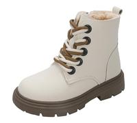 Allbestop Chaussures Garçon Fille Bottines Bebe Fille,Chaussures À Bout Fermé pour Enfants Bottes Pluie Chaussure Fille 32 Chausson Enfant Chaussons en Cuir Souple Bébé Boots Fille(Beige,35)