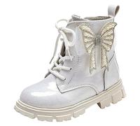 Allbestop Chaussures Garçon Fille Chaussettes Bébé Chaussure,Chaussures Premiers Pas Bébé Fille Botte Neige Enfant Basket Lumineuse Fille Chaussettes Chaude Enfant Chaussure Cuir Combat(Argent,28)