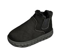 Allbestop Chaussures Mode et Sport pour Femmes, Ant Bottines Confortable Bottes Neige Femme Bottes à Lacets Enfant Bottines d'Hiver Femme Mi Mollet Cuir Chaussure Moto(Noir,37)