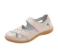 Allbestop Chaussures Orthopédiques Femme Femmes Respirant à Lacets Chaussures Plates Décontractées Unisexe Léger de Travail Sportif Respirant Slip Travail Formateurs(Beige,40)