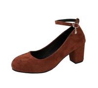 Allbestop Chaussures Orthopédiques Femmes Chaussures Décontractées Élégantes pour Femmes à Talon Épais Idéales pour Un Usage Quotidien et Une avec Jeans Modèle Enfiler Un Confort Optimal(Marron,42)