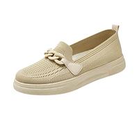 Allbestop Chaussures Orthopédiques Femmes Femmes Respirant à Lacets Chaussures Plates Décontractées Unisexe Léger Travail Sportif Respirant Slip Travail Formateurs(Kaki,38)