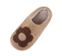 Allbestop Chaussures Plates Bout Pointu pour Léopard Motif de Fleurs pour Femmes, Mode d'hiver la Maison Bottes Compensées Noires Femmes Mollet Large(Café,37)