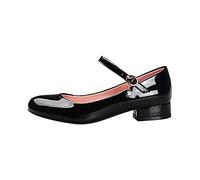 Allbestop Chaussures Princesse Sandales pour Grandes Filles Princesse Classiques Talon Bas Bout Fermé Boucle Danse et Mariage Élégantes Confortables Parfaites Cérémonies Spéciales Occasions(Noir,30)