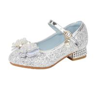 Allbestop Chaussures Princesse Sandales Scintillantes pour Filles Légère et Confortable Semelle Souple Adaptée Aux Occasions Quotidiennes et Festives par Les Jeunes Enfants Filles De 3 à 1(Argent,35)