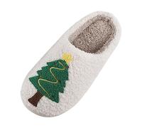 Allbestop Compensées Été Femmes 7 Nouvelles pantoufles d'hiver chaudes pour sapin de Noël, chaussures à semelle épaisse et souple pour couple, pantoufles épaisses hommes Bottes Talons(Vert,41)