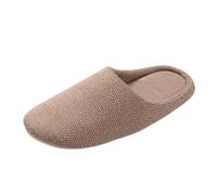 Allbestop Compensées Marron pour Bout Fermé Pantoufles en Coton Chaudes pour Couples, Couleur Unie, Hommes et Femmes, Pantoufles d'intérieur et silencieuses, Automne Bottines Bottines Talons(Café,45)