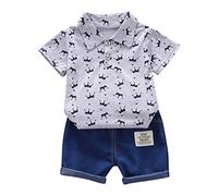 Allbestop Costume Bebe Garcon Ensembles De Vêtements,Body Bebe 6 Mois Vêtements Bebe Mixte Déguisement Bebe 1 an Cadeau Naissance Pyjama Bebe Garcon Pyjama Naissance Fill(Grey,18-24 Mois)