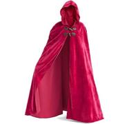 Allbestop Costume Halloween Gothique Cape Médiévale Boutonnée En Corne Pour Costume Théâtral D'Halloween Tenue Aristocratique De Scène Manteau À Capuche Ajustable(Rouge,Taille unique)
