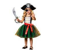 Allbestop Costume Halloween Hiver Élégante Pour Spectacle Déguisement Halloween Costume Avec Jupe Tenue Médiévale Raffinée Parfaite Pour Représentation Théâtrale Ou Fête(Vert,10-12 ans)