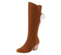 Allbestop Cuissardes Femme, Cuissarde Femme Talon Haut Sexy Pute Bottes Genou Bottes Haute Talon Aiguille Boot Cuir(Marron,41)