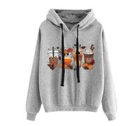 Allbestop Deguisement Halloween Costume Halloween Sweat À Capuche D’ Hiver Unisexe Pull Oversize Décontracté Graphisme Tendance avec Cordon Parfait pour Mi-Saison Et Jours Froids Confort Dou