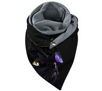 Allbestop Echarpe Femme Echarpe Hiver,Tour De Cou Polaire Homme Foulard Rouge Pirate Fourrure Femme Cadeau Femme Original Utile Pas Cher Bonnet Écharpe 2 En 1 Femme Gants Moto(D,Taille unique)