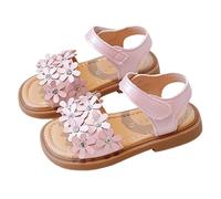Allbestop Enfants Fille Sandale, Sandale Orthopédiques Fille Été Chaussure Princesse Chaussures Pieds Larges Rome Flat Slope Talons Sandales Escamotées Peep Toe Sandales Claquette Enfant(Rose,30)