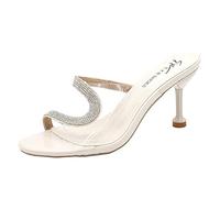 Allbestop Escarpins Femme Sandales Mode Femme,Talon Bleu Roi Chaussures Remonte Femme Mules Plates Femme Mules Femme Ete Chaussure De Marche Protection Talon(Blanc,37)