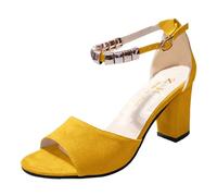 Allbestop Escarpins pour Femme, Sandales Femme Ballerines Talon Compensées Escarpins Compensés Nue Pied Été Pantoufles d'Été pour Femmes Escarpin Stiletto Satin Mariage(Jaune,39)