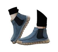 Allbestop Espadrilles Femme Chaussures Décontractées Femmes Printemps Été Talon Bas Bouche Peu Profonde Semelle Souple Couleur Unie Confortable Fond Plat(Bleu,42)