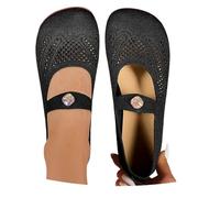 Allbestop Espadrilles Femme Mary Jane À Français Bout Carré Et Semelle Souple pour Un Confort Quotidien Chaussure Décontractée À Enfiler Idéale Printemps Été(Le Noir,37)