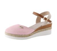 Allbestop Femme Sandale Sandales Espadrilles Espagnoles pour Femmes - Chaussures Durables et Vegan. Style Classique, Tige en Toile Biologique, Semelle Intérieure Confortable, Semelle(Rose,41)