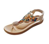 Allbestop Femme Sandales Chaussures de Plage, Tong Compensées Femme Été Sandales Plates Pantoufles Été Chaussure Compenséesfemme Chausson Cuir Chaussures Plage(Marron,37)