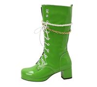 Allbestop Femmes Bottes Confortables ImperméAbles Bottes,Chapeau Melon Et Bottes De Cuir Bottine Femme Hiver Bottes De Pluie Femme Sneakers Cuir Homme Chaussures Orthopédiques Femme Bot(Vert,38)