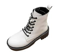 Allbestop Femmes Semelle Épaisse Solide Vintage Élégant Bottines À Lacets Avant Talon Mi Talons Bottes Courtes Chaussures De Légère Mode