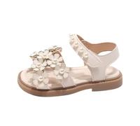 Allbestop Fille Sandales Plates Princesse à Bout Ouvert, Chaussures Fille Orthopédique Chaussures Princesse Pieds Larges Rome Flat Slope Talons Sandales Escamotées Peep Toe Claquette(Blanc,22)