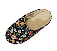 Allbestop Grosses Bottes pour Femmes Bottines Souple pour Femmes, Pantoufles silencieuses en Peluche avec revêtement de Sol en Bois antidérapant, Pantoufles d'intérieur Coton Sandales Mode(Noir,39)