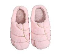Allbestop Grosses Bottes pour Femmes Talon Plateforme Nouvelles Pantoufles de Noël pour Hommes et Femmes à la Maison Conchas Mexico Chaussons d'intérieur Chauds d'hiver Bottes Caoutchouc Mi(Rose,37)