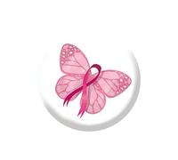 Allbestop Insigne Commémoratif Du Cancer Du Sein, Octobre Rose Ruban Satin Pins Rond Octobre Rose Accessoires pour Le Cancer Sein Épinglettes Caritatives Ruban October(Blanc3,4x4cm)