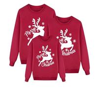 Allbestop Maman, Papa et Moi, Sweat Assorti, Pull de Noel Famille Sweat Zippé Homme Ensemble Famille Noel Tenue Mere Plaid Manche Femme Vêtements Femme Hiver(Rouge,4-5 Ans)