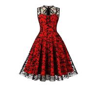 Allbestop Manches Robe Vintage Adulte,Robe Vintage années 50 Off Shouder Manche Longue Gothique Femme Haut Resille Robe Médiévale Femme Robe Femme Ete Boho Deguisement Pirate des Caraib(Rouge,XL)