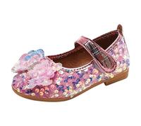 Allbestop Mary Janes, Chausson Danse Ballerines Fille Cuir Babies Chaussures Fille Mary Jane Chaussures Chaussure Princesse Wedding Shoes(Rose,26)