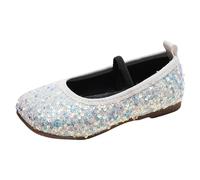 Allbestop Mary Janes Fille Sandales Mode pour Filles Modèle Élégant avec Détails Pailletés Chaussures Princesse Confortables Légères Semelle Plate Adorables Chaussure Princesse Fille(Blanc,34)