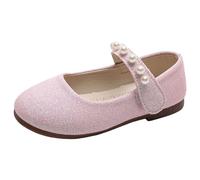 Allbestop Mary Janes Fille Sandales Mode pour Filles Nouveau Modèle à Perles Solides Chaussures Princesse Plat Léger Confortable avec Boucle À Chaussure Princesse Fille(Rose,34)