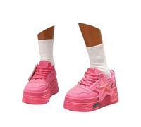 Allbestop Mocassins Femme À Plateforme Étoilée en Forme D'Étoile Chaussures Décontractées Confortables pour Marche Quotidienne Et Automne Style Moderne Et Polyvalent(Rouge,39)