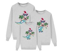 Allbestop Noël Famille Correspondant, Deguisement Famille Bebe Pull One Piece Ensemble Noel Garcon Costume Père Noel Adulte Sweatshirt Femme Survêtements Garçon(Gris,8-9 Ans)