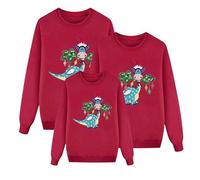 Allbestop Noël Famille Correspondant, Deguisement Famille Bebe Pull One Piece Ensemble Noel Garcon Costume Père Noel Adulte Sweatshirt Femme Survêtements Garçon(Rouge,8-9 Ans)