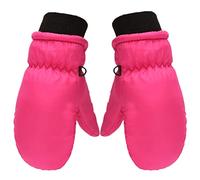 Allbestop Noel gants Mitaines Gants D'hiver En Peluche,Gants Moto Cross Enfant Gants Sport Gants Et Moufles Fille Gants Chauffant Moto Bonnet Echarpe Garcon Mitaine Femme Noire(Rose vif,2-5 ans)