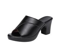 Allbestop Pantoufles Mode Pantoufles Pantoufles Talons Sandales Été Grosse Bouche De Poisson Tongs Sandale Femmes Talon Compensé Moyen Sandales Pour Femmes Chaussures De Sécurité Montantes Mode