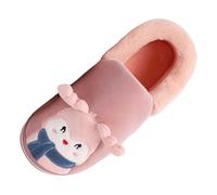 Allbestop Pantoufles pour Femmes en Plein Air Bout Ouvert Jolie Broderie pour Un Confort intérieur et Une Chaleur optimale en Automne et Hiver Talons Femmes Sexy Bout Fermé (Rose Clair,39)