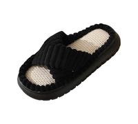 Allbestop Plate-Forme pour Femmes Bottes Chaussures Chaudes d'hiver avec Broderie pour Un Confort décontracté Talon Soirée Cher (Noir,37)