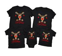 Allbestop Pull Noël Famille Assortis Sweat Noël Pullover,Deguisement Famille Bebe Pull Marin Homme Pull Noel Enfant Fille Ensemble Mere Noel Deguisement Noel Chandail Noel(XL,Noir)